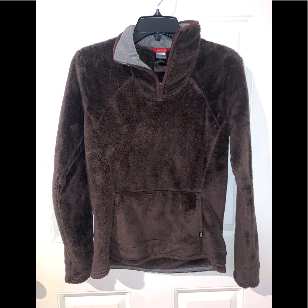 The North Face Rn#61661 Season #113 Brown 1/2 zip Sweater fleece front pocket